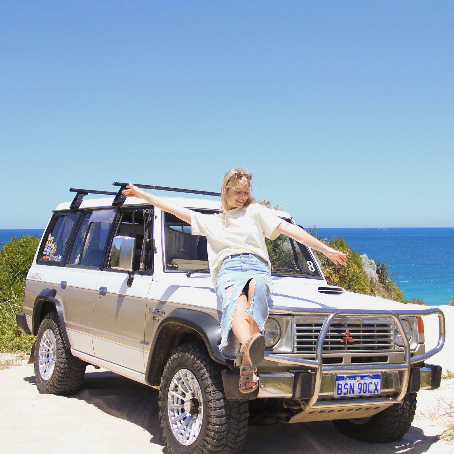 'Off Track' tee (cream)
