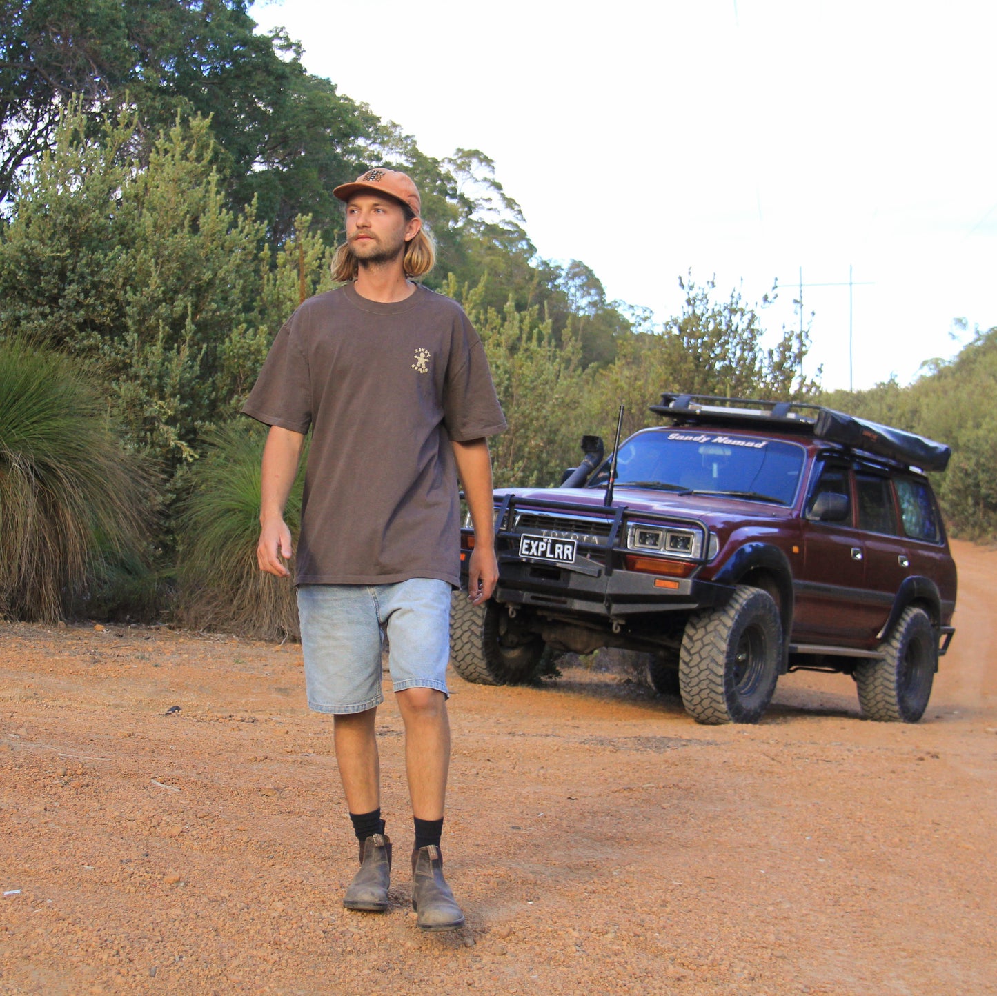 'Off Track' tee (brown)