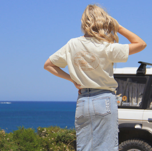 'Off Track' tee (cream)