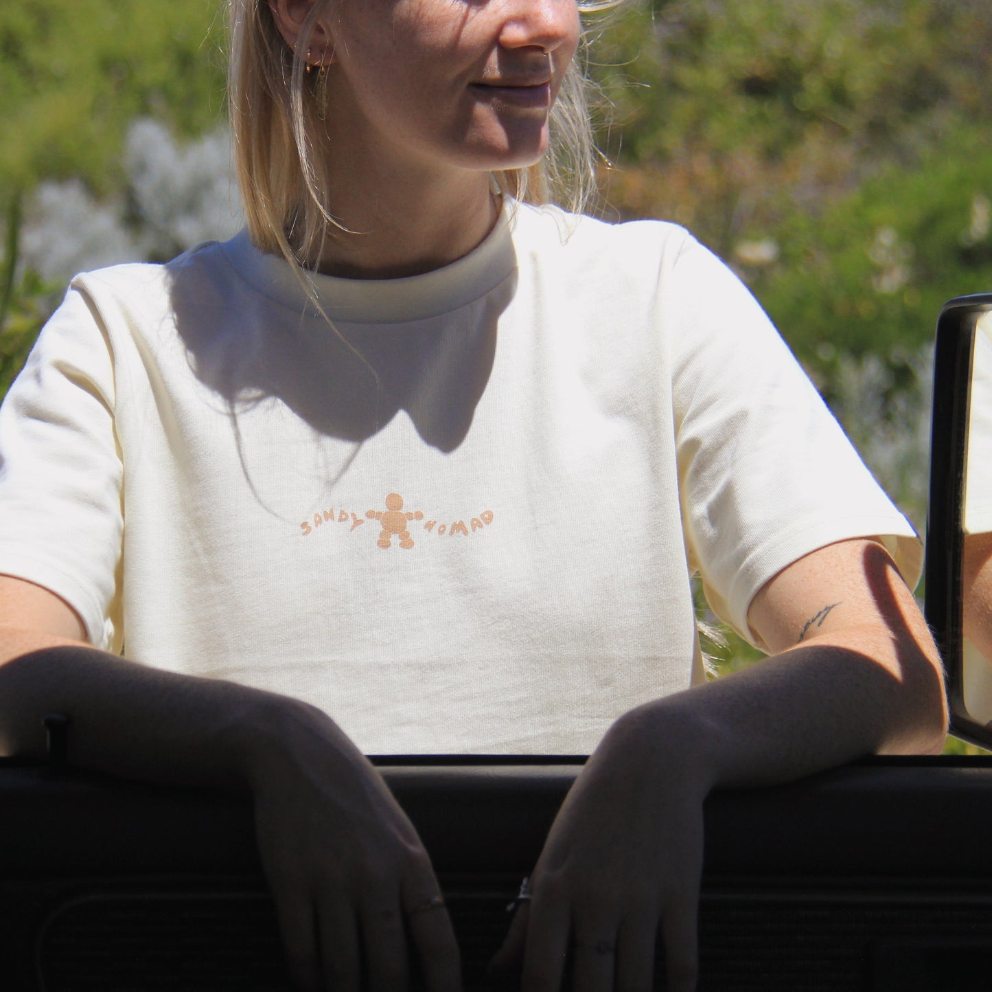 'Off Track' tee (cream)