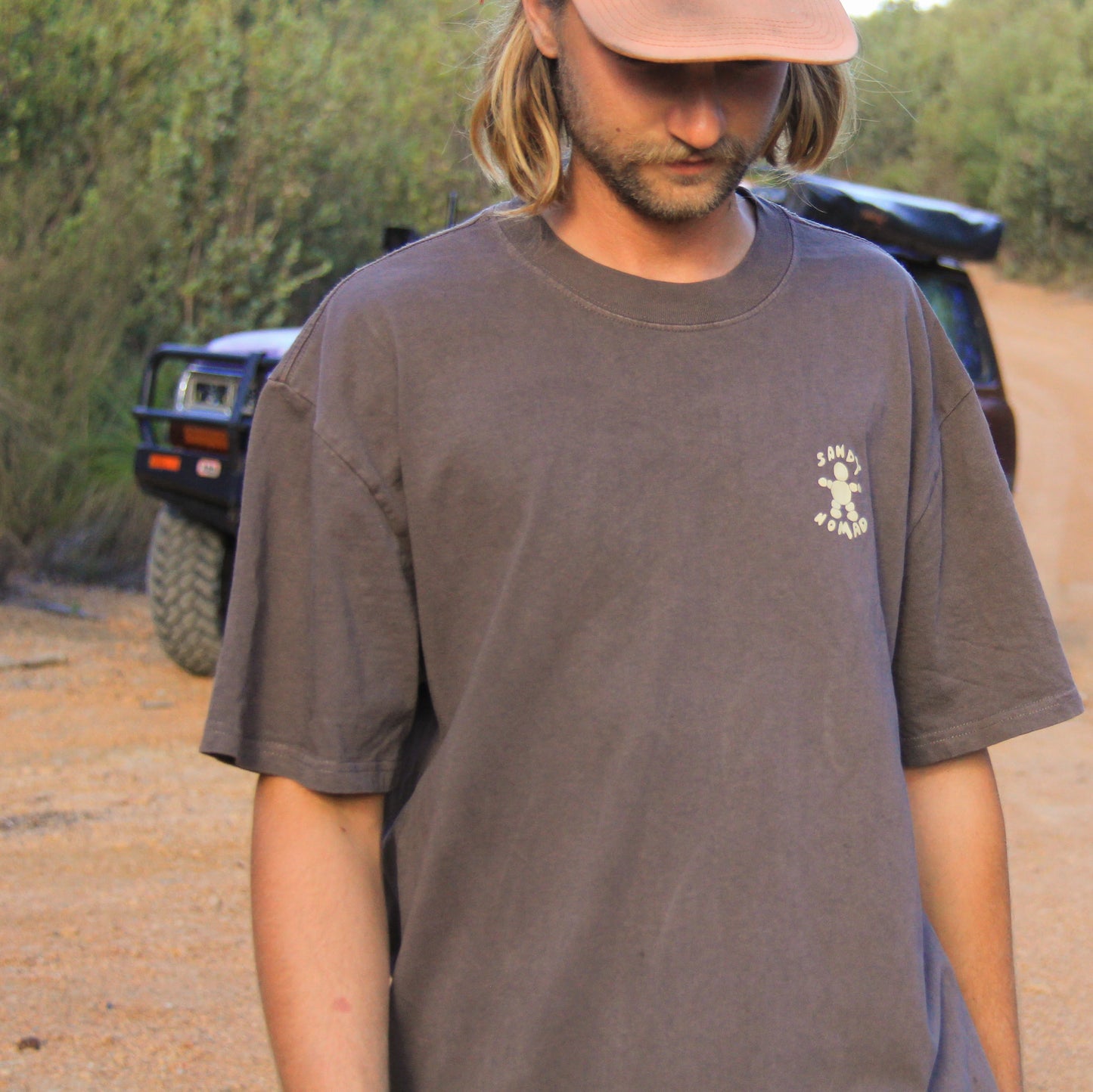 'Off Track' tee (brown)