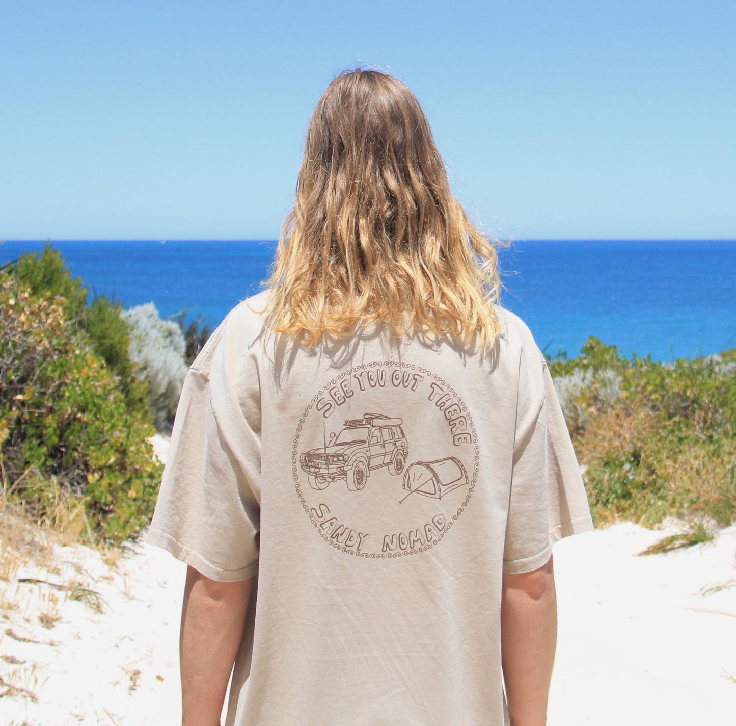 'Off Track' tee (sandy)