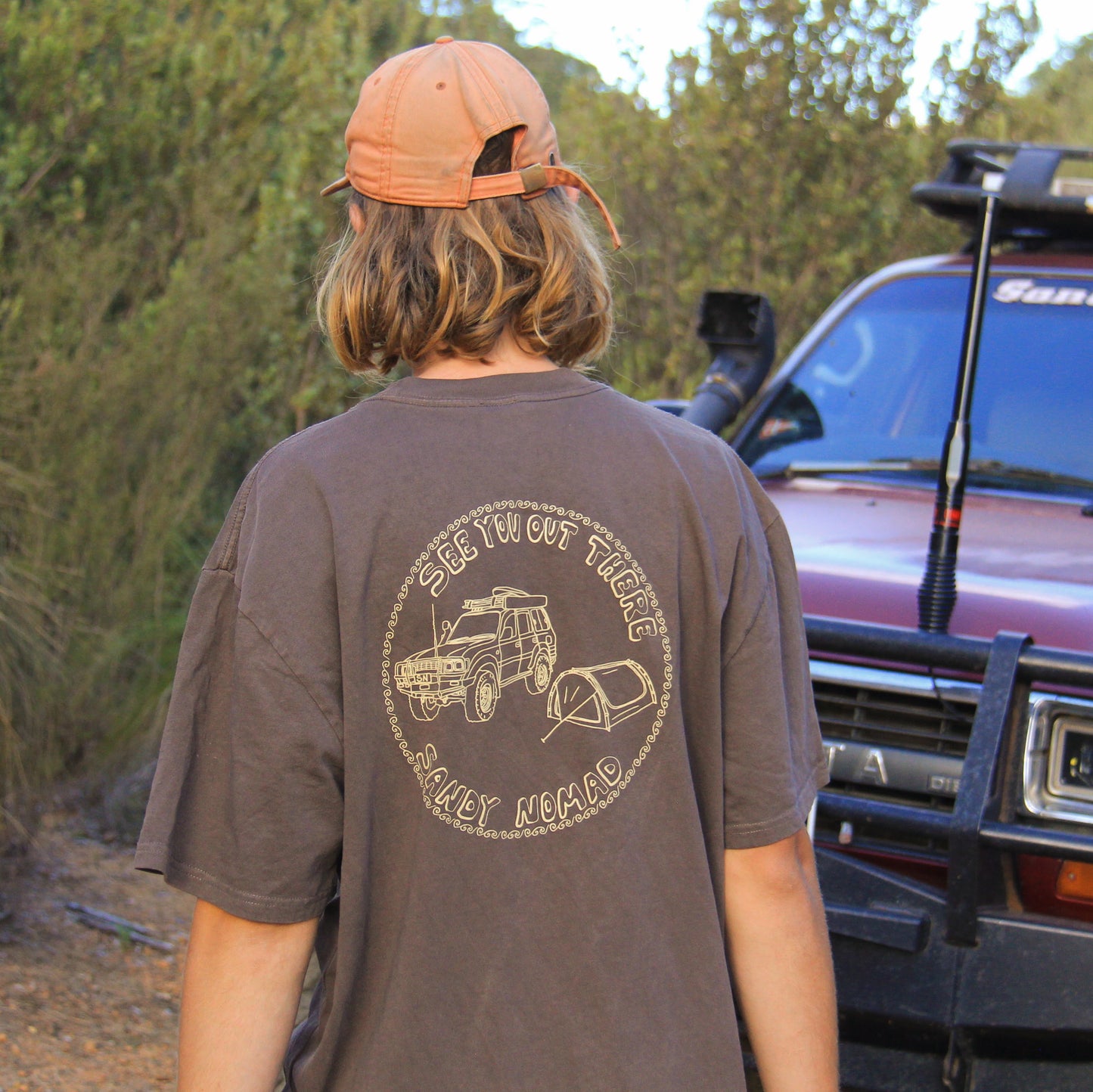 'Off Track' tee (brown)