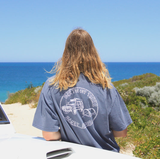 'Off Track' tee (blue)
